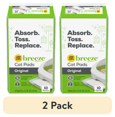 (10 Pack) Breeze Absorbent Cat Litter Pads, 24/7 Odor Control, Refill Pack, 10 Ct. Pouch
