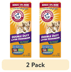 (2 Pack) Double Duty Cat Litter Deodorizer and Pet Odor Eliminator, 33 Oz Box