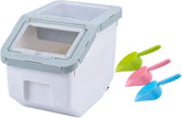 Pet Food Storage Containers 10 LB Capacity, Dog Food Storage with Measuring Cup, Airtight Dog Food Bin with Scoop for Pet Dog Treats Cat Food Container - Cyan…