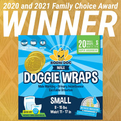 Disposable Male Dog Diapers - Super Absorbent, Leak-Proof Pee Wraps - Adjustable Fit, Comfortable Design, Advanced Moisture Control, and Wetness Indicator - Small (20 Count)