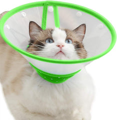Cat Cone Dog Cone Collar Soft Dotted Recovery Collar after Surgery for Cats Kitten Puppy Small Dogs Pets Animals (S, Green)