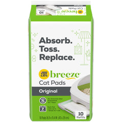 (10 Pack) Breeze Absorbent Cat Litter Pads, 24/7 Odor Control, Refill Pack, 10 Ct. Pouch