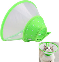 Cat Cone Dog Cone Collar Soft Dotted Recovery Collar after Surgery for Cats Kitten Puppy Small Dogs Pets Animals (S, Green)