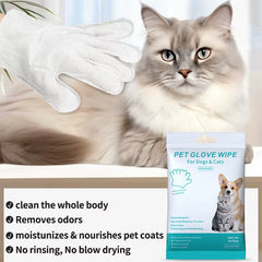New 6PCS Pet Wash-Free Gloves Cat Bath Deodorant Wipes Disposable Cleaning Dry Cleaning Dog Wipes Gentle and Convenient Gloves