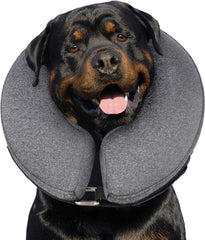 Inflatable Dog Neck Donut Collar Alternative after Surgery, Soft Protective Recovery Cone for Small Medium Large Dogs and Cats Puppies - Alternative E Collar (Gray, XL)