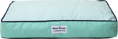 Now House for Pets Teal Chevron Cushion Dog Bed, Medium, 30.0"L X 20.0"W X 5.0"Th, Cotton/Poly Blend, Removable Cover, Machine Washable
