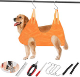 Pet Grooming Hammock Harness,Breathable Dog Hammock Restraint Bag for Pet,Dog Holder for Grooming,Pet Supplies Kit,With 4 Hooks ,Nail Trimmer, Pet Comb, Nail File for Pet Bathing