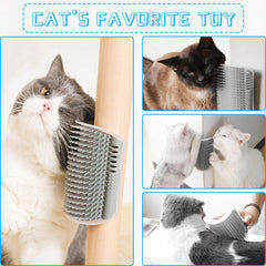 2 Pack Wall Corner Cat Groomer, Massage Combs for Short & Long Fur - Face Scratcher and Softer Massager Toy for Kittens and Puppies