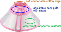 Cat Cone Dog Cone Collar Soft Dotted Recovery Collar after Surgery for Cats Kitten Puppy Small Dogs Pets Animals (M, Rose Red)