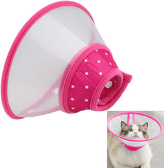 Cat Cone Dog Cone Collar Soft Dotted Recovery Collar after Surgery for Cats Kitten Puppy Small Dogs Pets Animals (M, Rose Red)