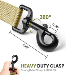 Bungee Dog Leash, Heavy Duty Dog Leash with Shock Absorption, 2 Padded Handles Training Leash, Improved Dog Safety and Comfort (Tan, 4 FT)