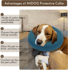 Inflatable Dog Neck Donut Collar Alternative after Surgery, Soft Protective Recovery Cone for Small Medium Large Dogs and Cats Puppies - Alternative E Collar (Blue, XL)